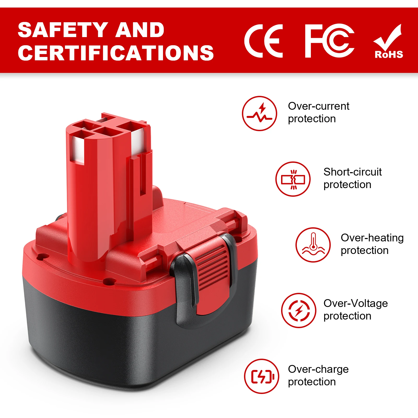 Powtree 14.4V For Bosch Battery BAT038 4000mAh NI-MH Power Tool Battery For Bosch BAT040 BAT038 BAT041 BAT159 PSR GSR GWS