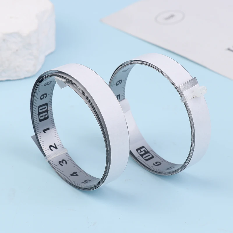 1/2M Self-adhesive Tape Measure Steel Tape Ruler Metric Scale For T-track Router Table Saw Measuring Tools