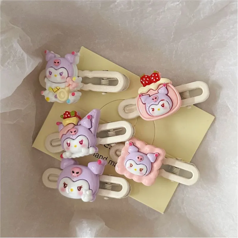 Cute Purple Cat Hairpin Japanese Style Strawberry Cake Hair Clip Girl Cartoon Bangs Hair Clip Jewelry Accessories Hair Clips