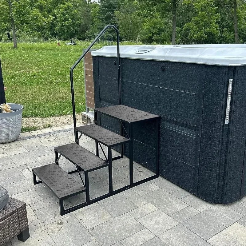 RV-trappen met leuning, 4 treden Hot Tub-trappen met leuning