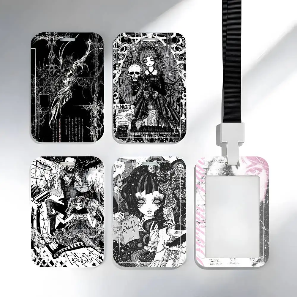 

1 шт. Готический чехол для ID-карты в стиле кокетки и киберсигилизма, защитный чехол для школьной, пропускной, проездной и обеденной карт, с легким выталкиванием