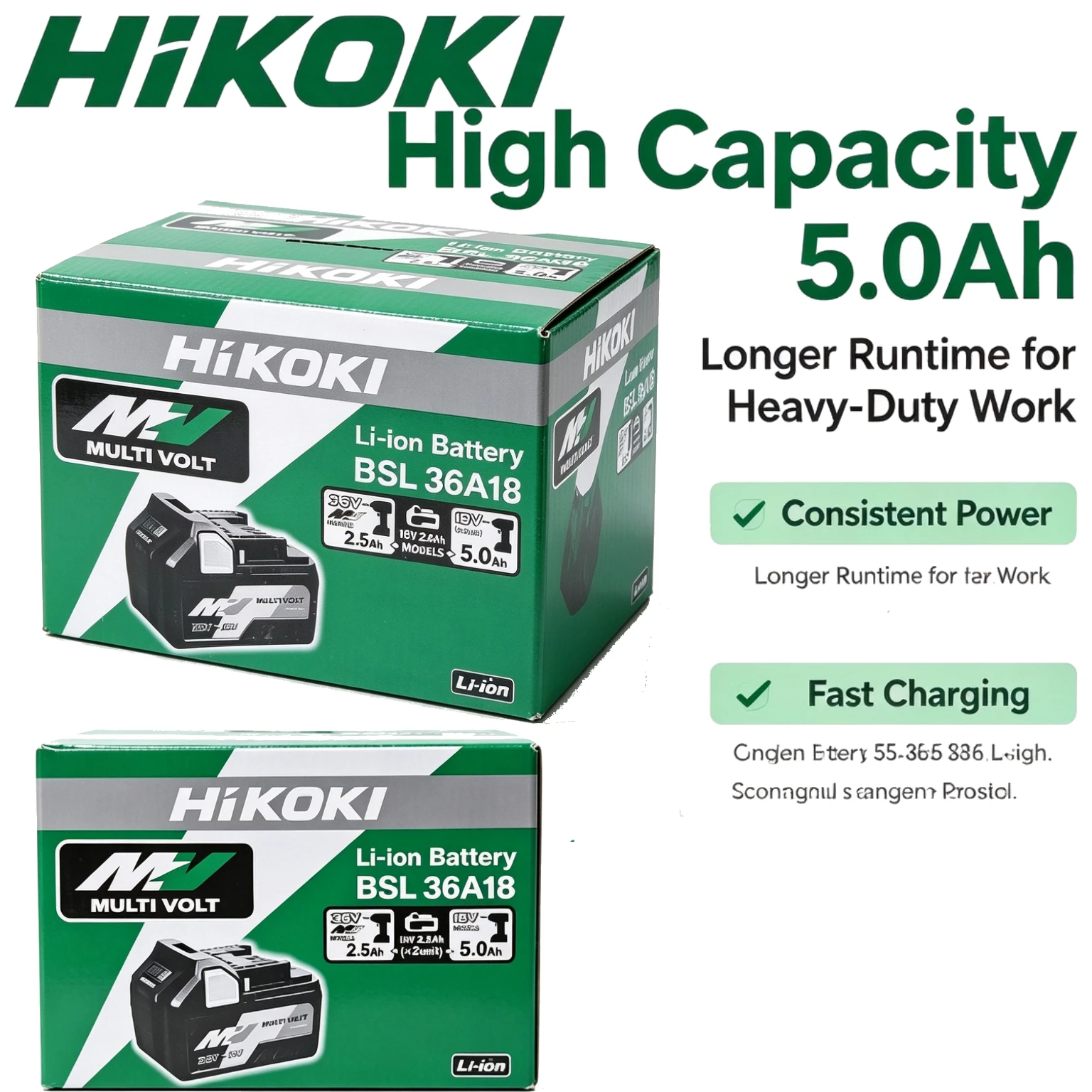 NEW 100% Original HiKOKI 18V 8.0Ah BSL36B18 Battery 18V/36V Li-ion Battery for Cordless Hitachi Ess Drill Grinder Saw Power Tool