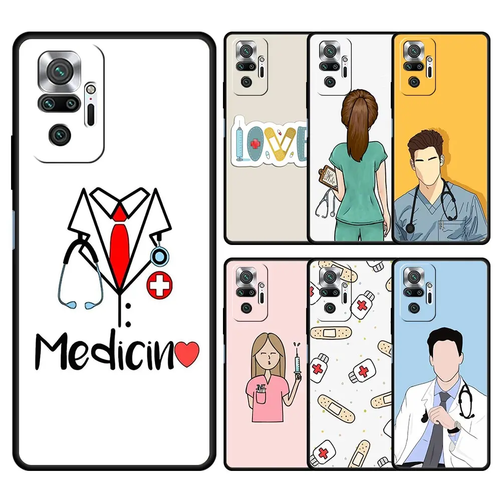 Doctor Nurse Medical Medicine Phone Case For Xiaomi Redmi Note 14 13 12 5G 9S 9 10 11 Pro Plus 9T 14C 13C 12C 10C 9C 9A Cover