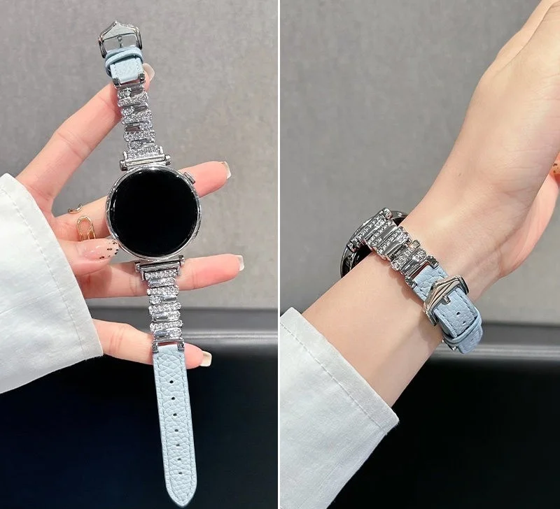 

Кожа с узором личи, инкрустированная бриллиантами, подходит для ремешков HW Watch Fit3/Fit4 и ремешка HW Band 8/9/10NFC, ремешки ручной работы