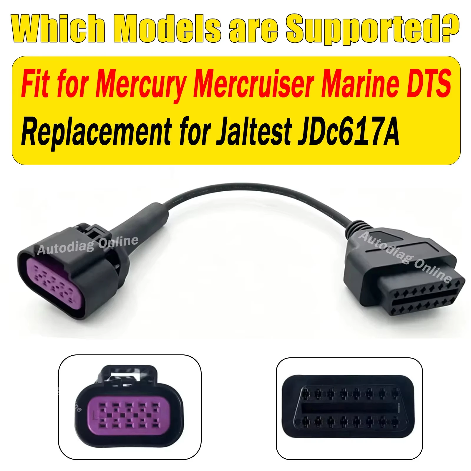10-Pin-Diagnosekabel ersetzt Jaltest JDC617A für Mercury Mercruiser Marine/DTS Marine-Diagnosescanner OBD2-Adapterkabel – Detail 2