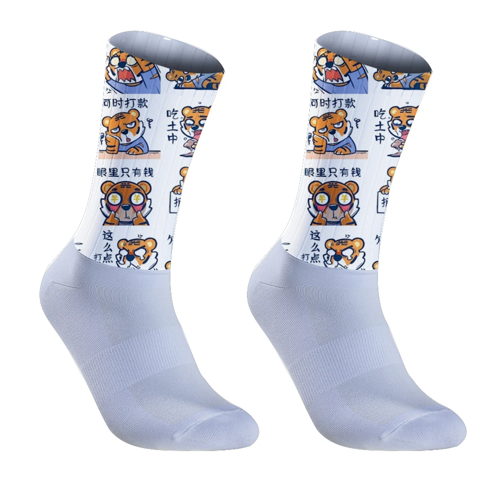 Calzini da bicicletta da corsa all'aperto per sport estivi personalizzati 2024 con nuovo modello di cartone animato