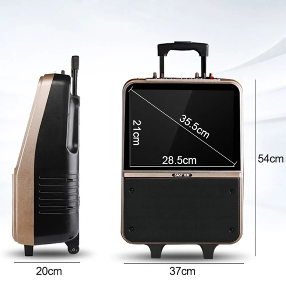 Haut-parleur Audio vidéo Portable d'extérieur, Bluetooth, WiFi, chariot, lecteur de musique, Machine de karaoké, chargement, Microphone MP3 sans fil