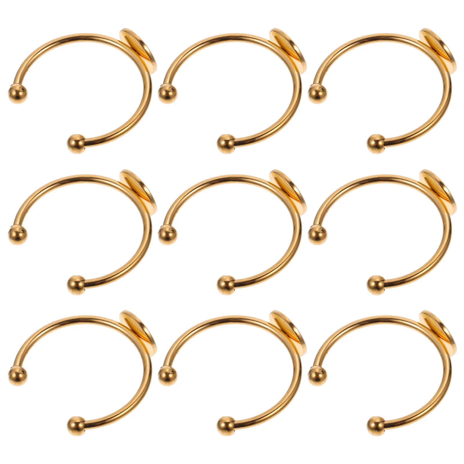 

10 Pcs Steel Ring Bases Heart Shaped Customizable DIY Jewelry Making Metal Base Craft Finger Rings Bottom Tray Kit
