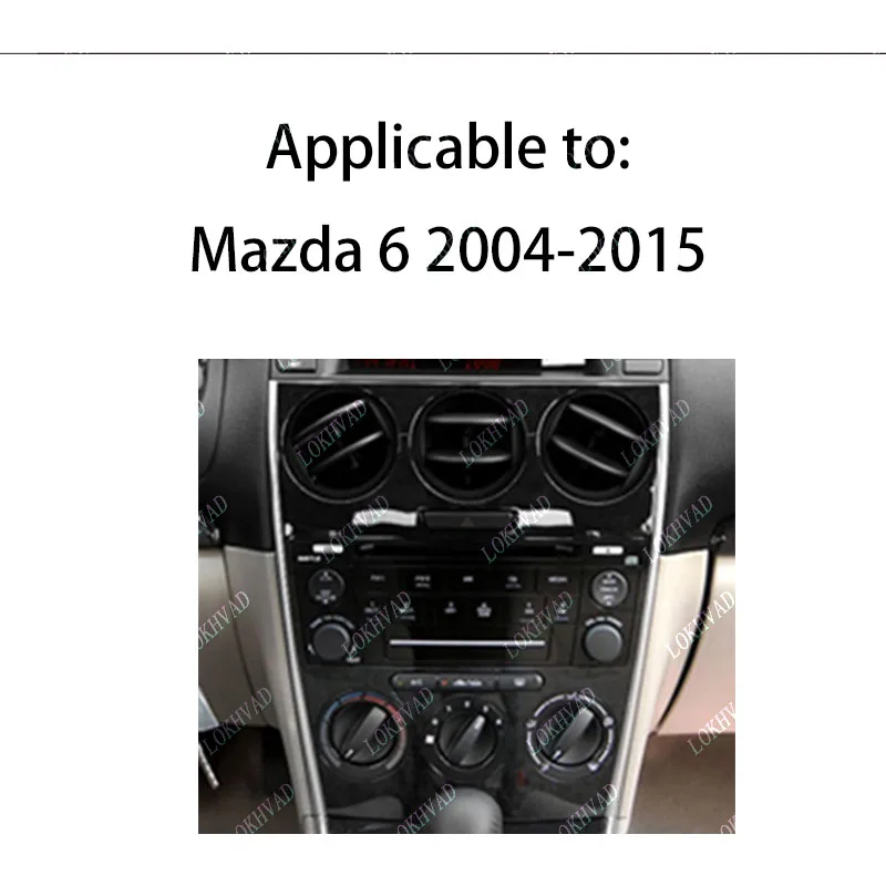 9 inch Car Fascia For Mazda 6 2004+ Stereo Panel Dash Frame Air Conditioning Work Built-in Canbus Power cable 9 Inch Double Din