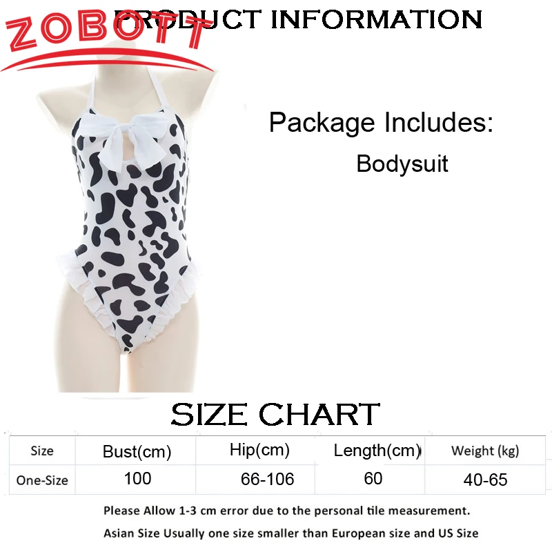 Hot Toys Cow Series Swimsuit Bodysuit Bikini Maid Unifrom Costume Summer Beach Kawaii Girl Swimwear Skirt Uniform Set Cosplay