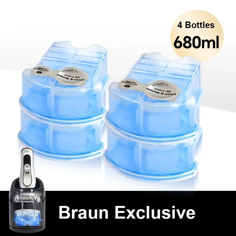 Braun Cleaning Solution Shaver Cleaning Renew Cartridge for Braun Shaver Cleaning Center Clean Stubble Germ Off The Shaver Head