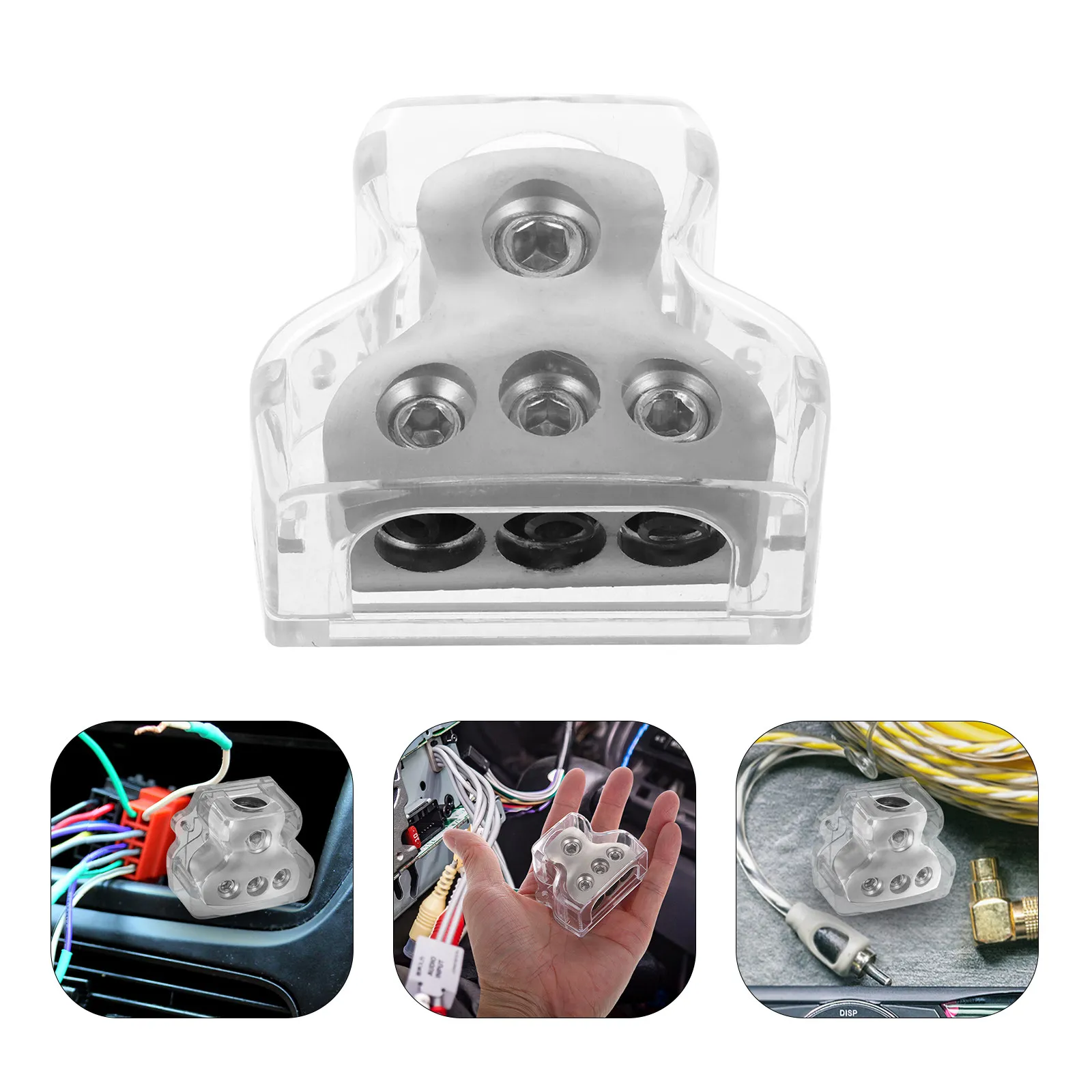 

Блок распределения питания 3-в-1 (1 вход, 3 выхода) для автомобильного аудиоусилителя, разветвитель с заземлением, выход 4 калибра, Plug and Play, совместимый