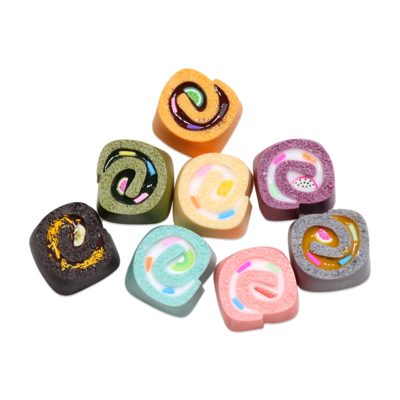 

Swiss Roll Cake Handmade Cute Keycaps ESC Personal Custom Resin Keyboard Key Selected Point Keycap for Mechanical Keyboard 60%