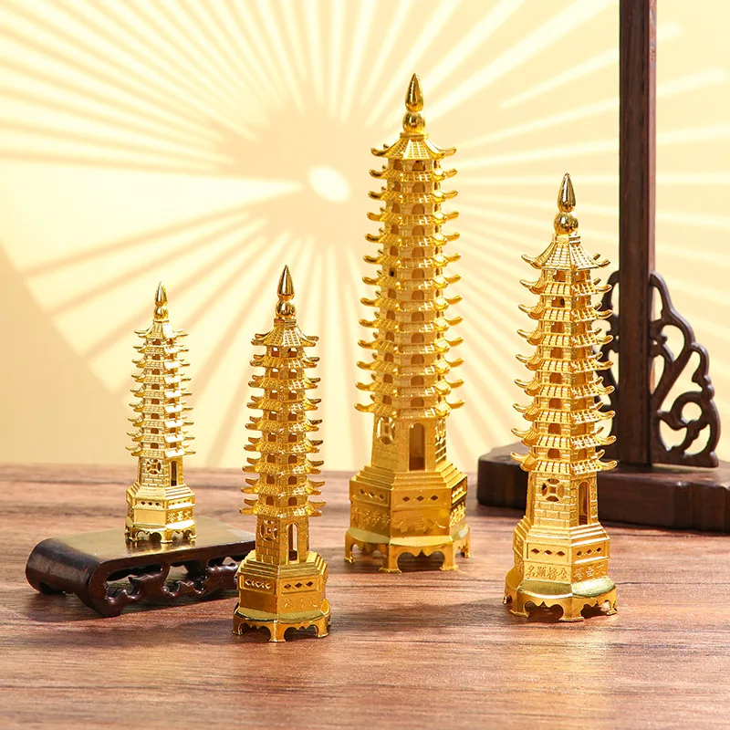 Creative Metal Wenchang Tower. Retro 9 Layer Pagoda. Do Old Metal Crafts, Office Desk Study Living Room Ornaments. Home Gifts