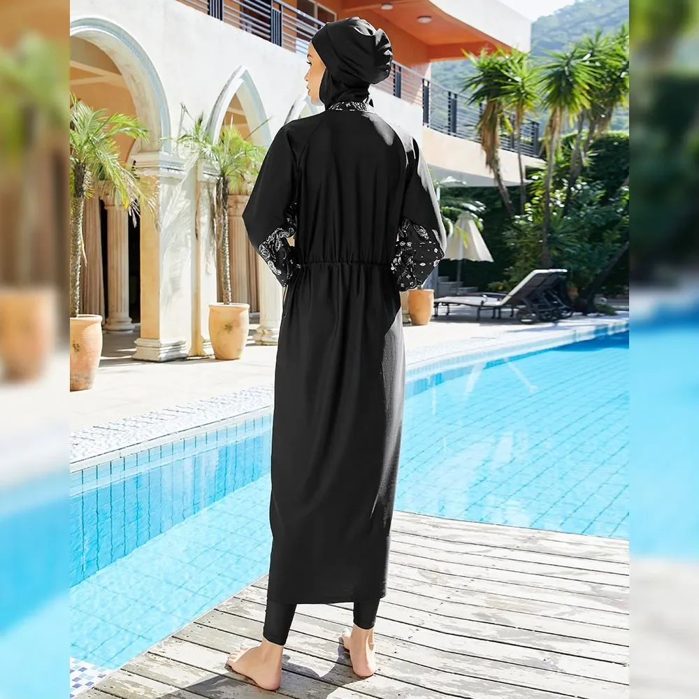 Muslim Women Swimwear Full Cover Swimsuit Long Swim Dress Burkini Hijab Pants Set Islamic Swimming Costumes Modest Bathing Suit