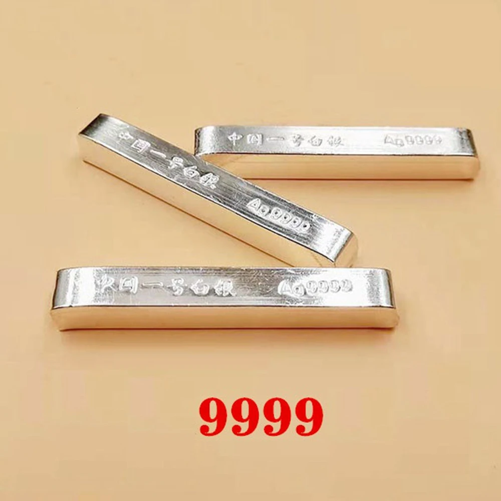 1pcs 9999 real pure silver bar10g 20g 30g 50g silver ingot bar with stamp bullion DIY