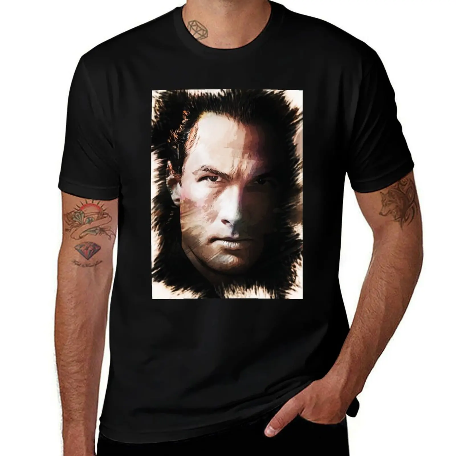 Steven Seagal - Custom Digital Artwork T-Shirt Holiday Casual Short Sleeve Top