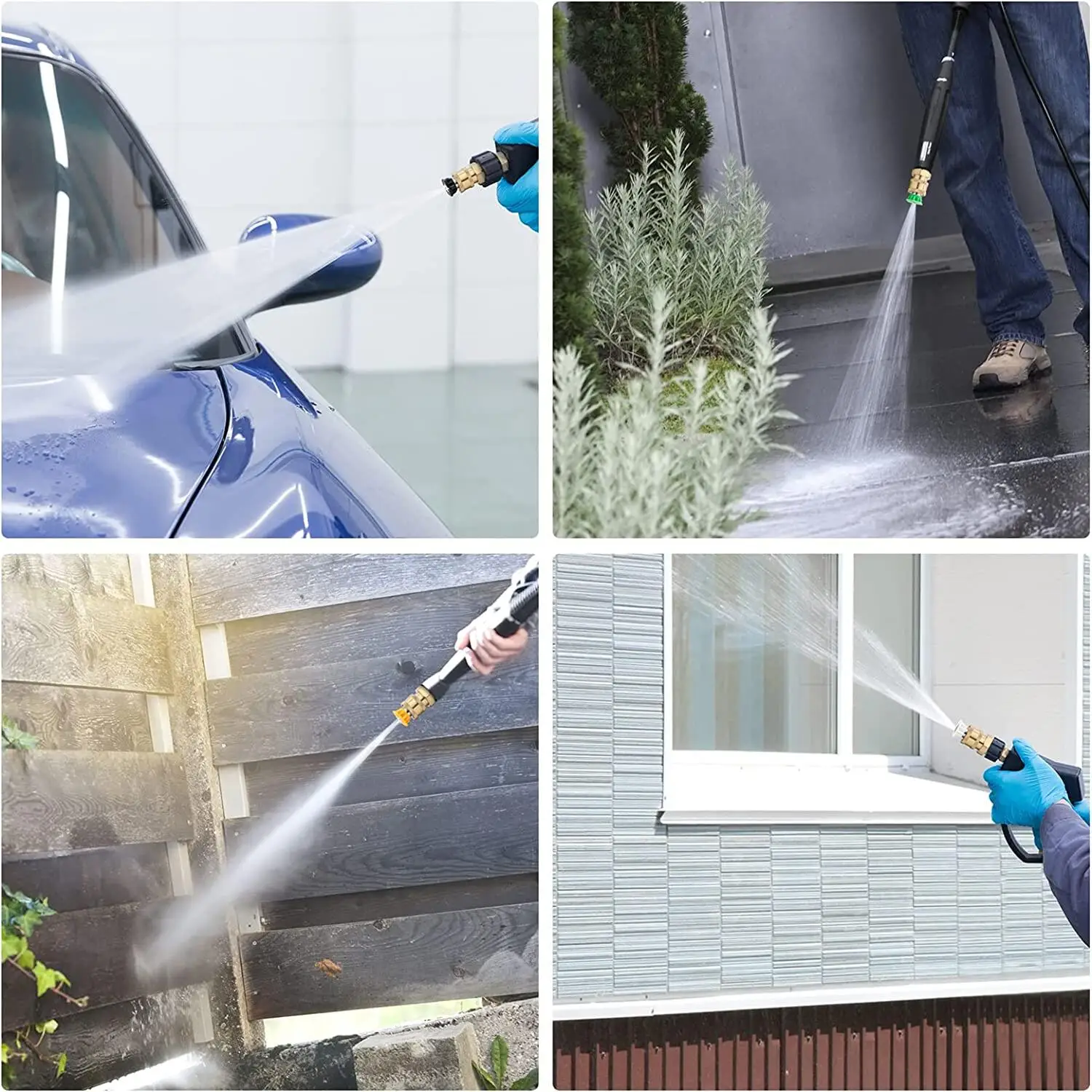 5 قطعة جهاز تنظيف يعمل بالضغط العالي فوهة البخاخ تلميح فوهة مع 1/4 "الاتصال السريع 0 15 25 40 درجة المياه النفاثة #4