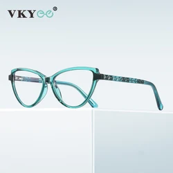 VICKY Women Prescription Glasses Hyperopia Myopia Reading Glasses Anti Blue Light Blocking Cat Eye Eyeglasses Frame PFD2131
