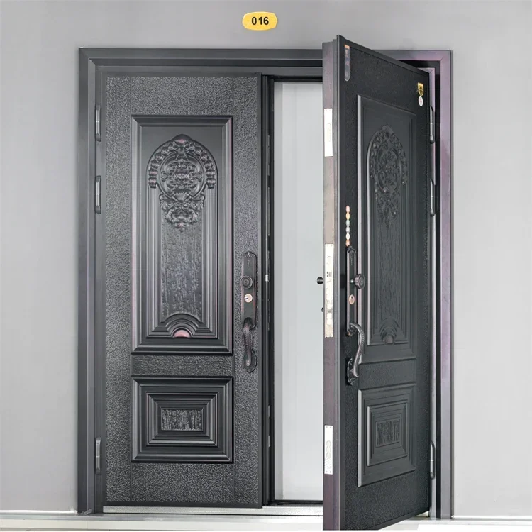 Cast Aluminum Double Door, Courtyard Entrance Door, Anti-theft, Waterproof and Rust Proof, Customizable Size