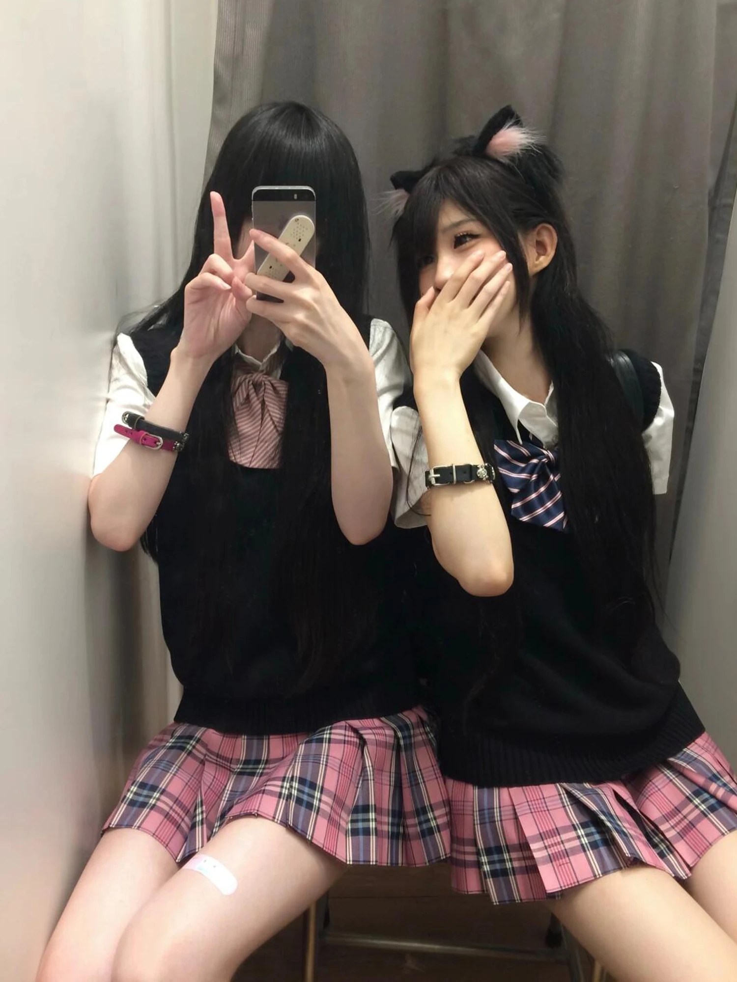 

Tokyo Harajuku Sle Knitted Sweater Vest Set Tokyo Berry Sweet Japanese School orm Cotton Blend V-Ne Svel Top