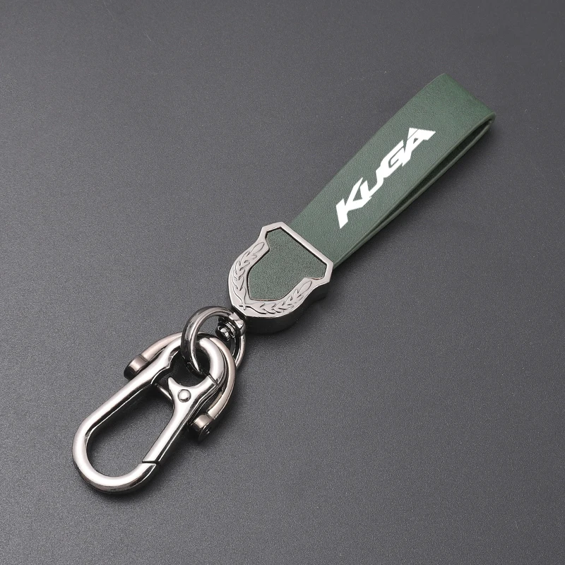 High-grade leather Ultra-clear printing High-quality key chain Keychain For Ford KUGA car accessories