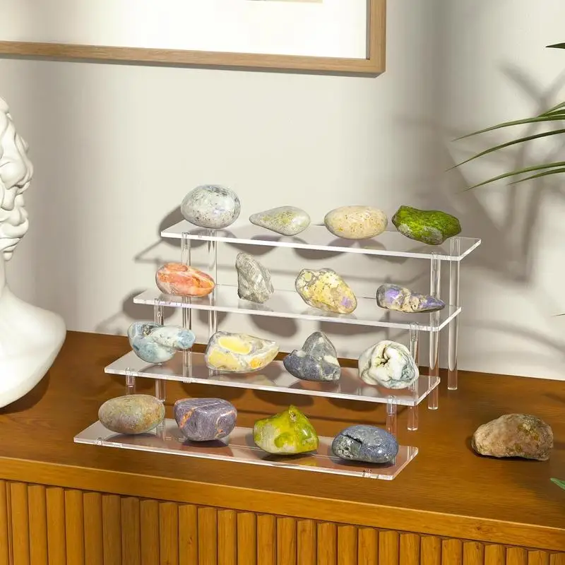 4-Tier Clear Acrylic Display Risers for Perfume Cupcakes Dessert Party Figure Collection Decor Organizer Stand