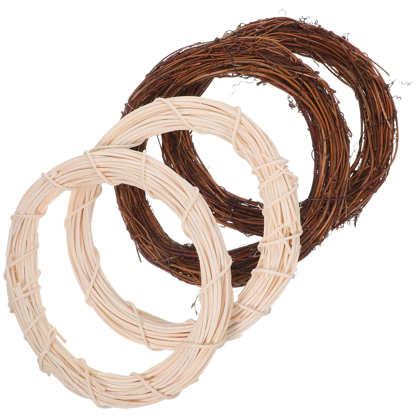 

4Pcs Natural Twig Wreath Base Vine Rattan Decorative Door Wreath for DIY Crafts Weddings Farmhouse Seasonal Decor