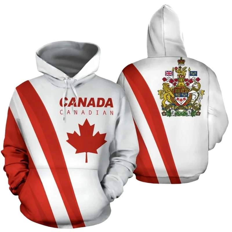 Fashion men's spring and autumn casual hoodie Canadian maple leaf 3D printed hoodie unisex Harajuku street casual sportswear