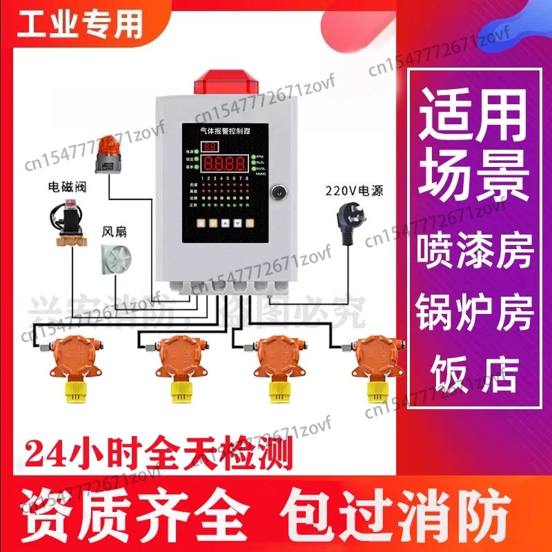 Combustible Gas Detection Alarm Natural Gas Methane Paint LPG Leak Detector Industrial Commercial Probe