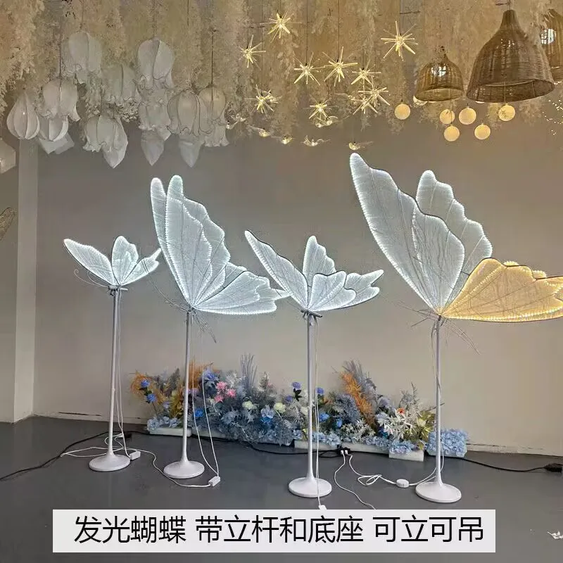 

2pcs Luminous Wings Pendant Ceiling Decoration Wedding Road Guide Hotel Stage Decoration Lights Party Decoration