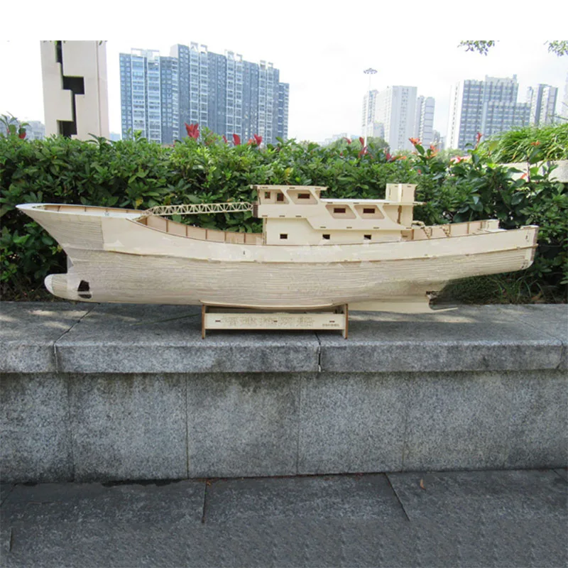 Model Kit Fujian Trawler Kit Wooden Structure Hand Assembled Model Kit Remote Control Boat