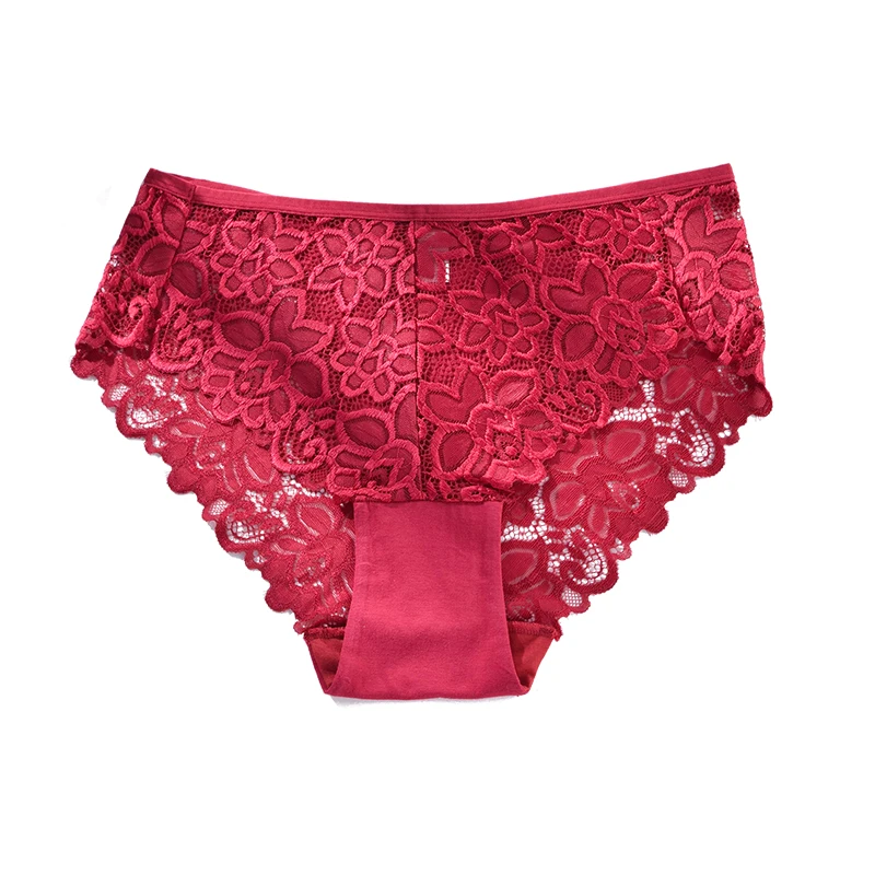 

Plus Size Underwears High Waist Briefs Lace Panties Sexy Underwear SolidColor Panties High Elasticity Panty Female Lingerie