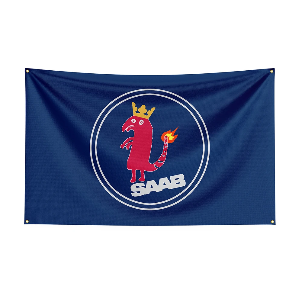 3x5Ft Saabs Flag Polyester Printed Racing Car Banner For Decor