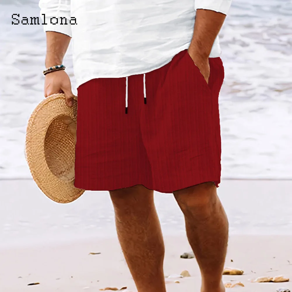 White Black Soft Cotton Linen Shorts Men Fashion Striped Short Pants Male Clothing 2024 Stylish simplicity Casual Beach Shorts