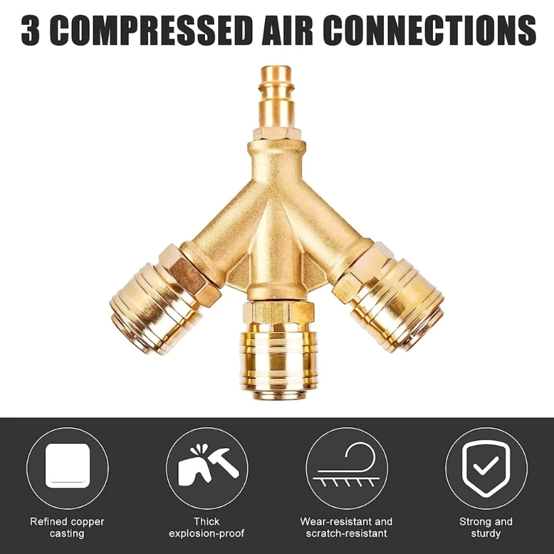 1/4-Inch Air Hose Quick Coupling Distributor Compressed Air Softener Durable