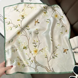 100% Natural Real Silk Scarf Neck Kerchief Foulard Female Bandana Scarves for Women Hijab Shawl Wraps Square Neckerchief Popular