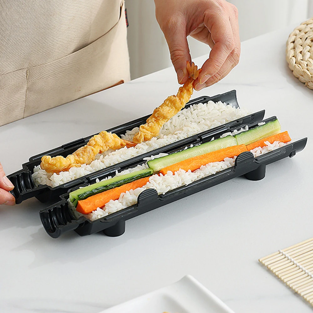 Molde de plástico para hacer Sushi, rodillo cilíndrico de grado alimenticio, Kit DE FABRICACIÓN de Sushi Diy, máquina para rollos de cocina de Sushi fácil