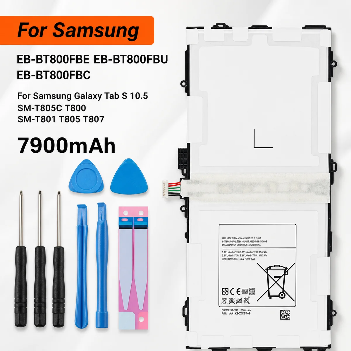 Replacement Tablet Battery EB-BT800FBE EB-BT800FBU EB-BT800FBC For Samsung Galaxy Tab S 10.5 SM-T800 T805 T807
