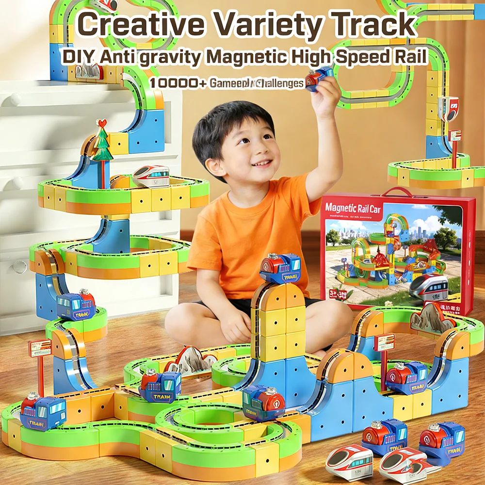

DIY Electric Magnetic Levitation Track Car Train Building Blocks City Railtrack Assemble Toy Educational Gift For Children Kids
