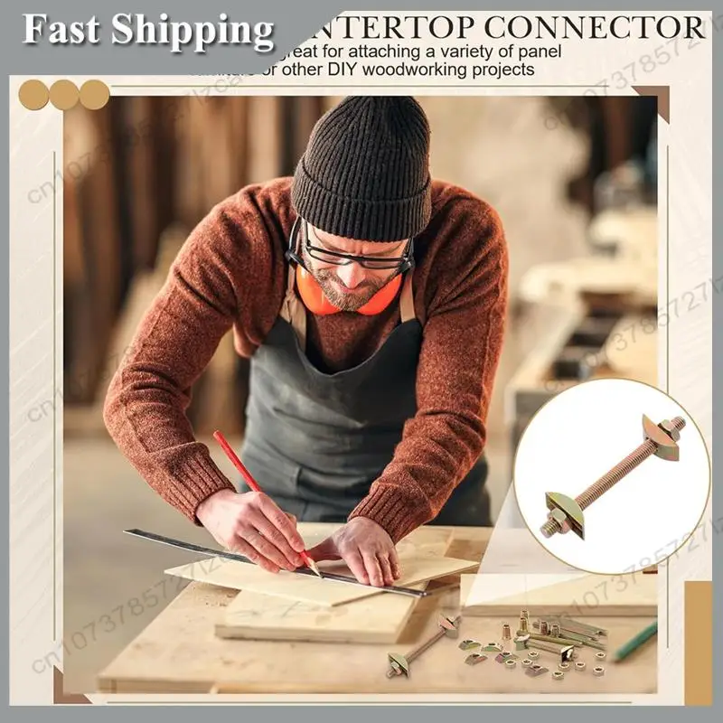 

-A99Z 12 шт., комплект аппаратных разъемов для каркаса кровати M8x100 мм, панельный мебельный шкаф, разъемы «четыре в одном», фитинги, сборка кровати