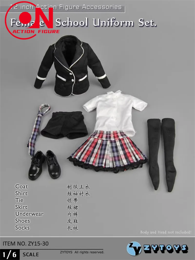 ZYTOYS ZY15-30 1/6 Bilancia Ragazza Uniforme Scolastica Set JK Vestito Vestiti Modello Misura 12 ''Femmina Soldato Action Figure Corpo Bambole