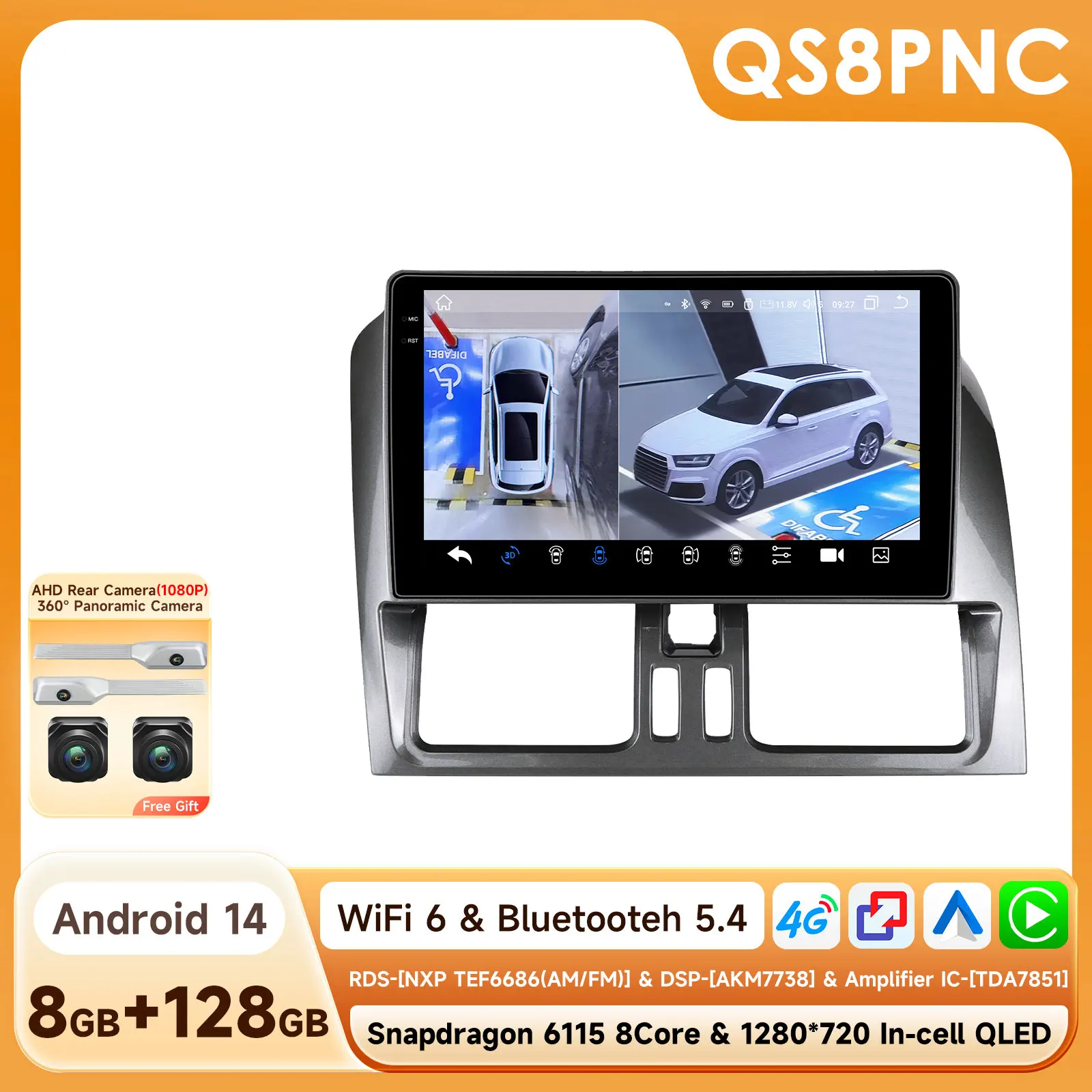 AURAAI Auto Intelligente Systemen Multimedia Speler voor Volvo XC60 2008-2013 360Camera Autoradio Android Carplay Stereo GPS Monitor