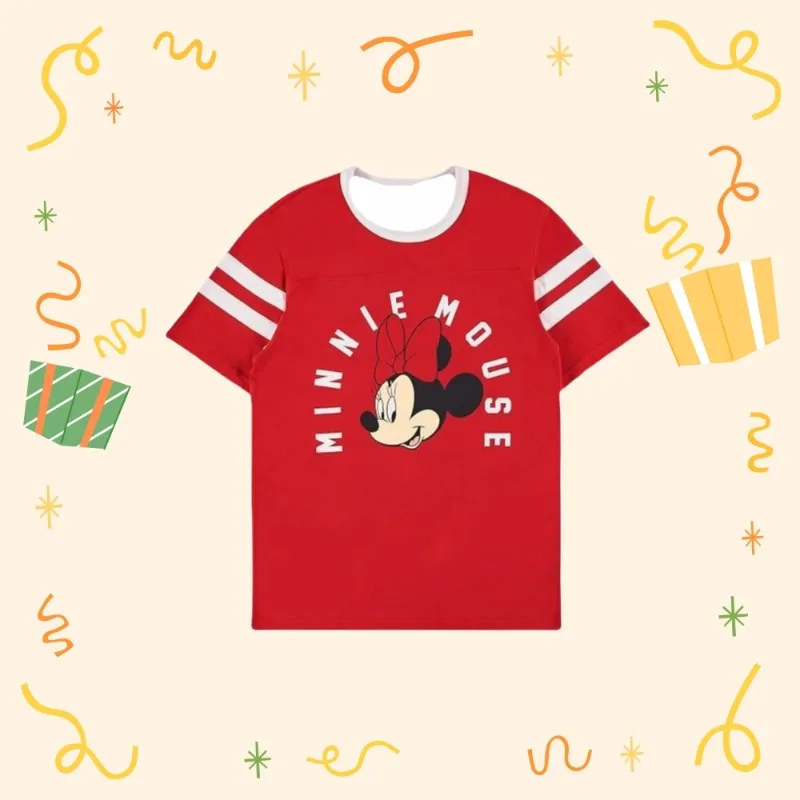 

MOTO-2025 Летняя футболка с 3D принтом Disney Микки/Минни, детская мода с коротким рукавом