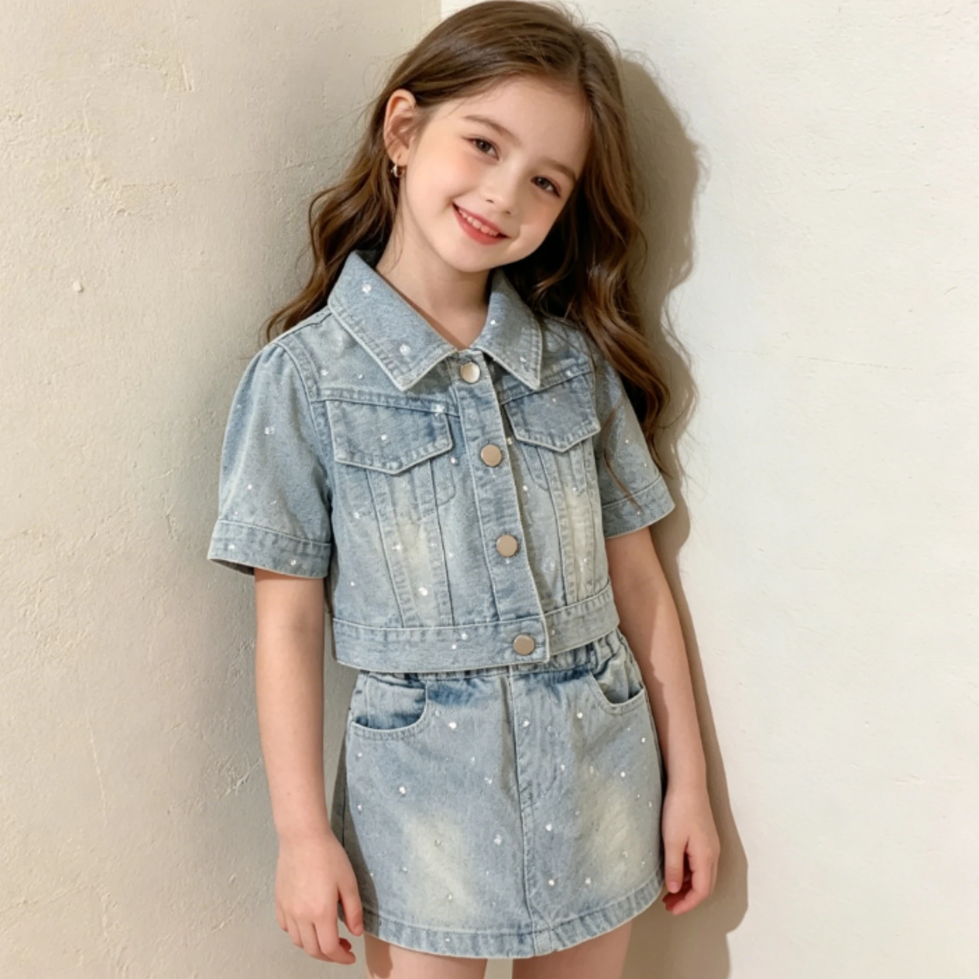 girls-set-2026-spring-and-summer-new-childrens-clothes-korean-style-baby-girl-retro-bright-diamond-denim-two-piece-set-simple