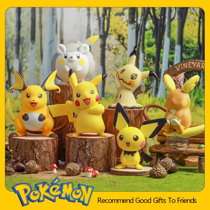 Quente pokemon anime figuras kawaii pikachu pichu togedemaru alola região raiju mimikyu brinquedos modelo coletar bonecas presente para crianças menino