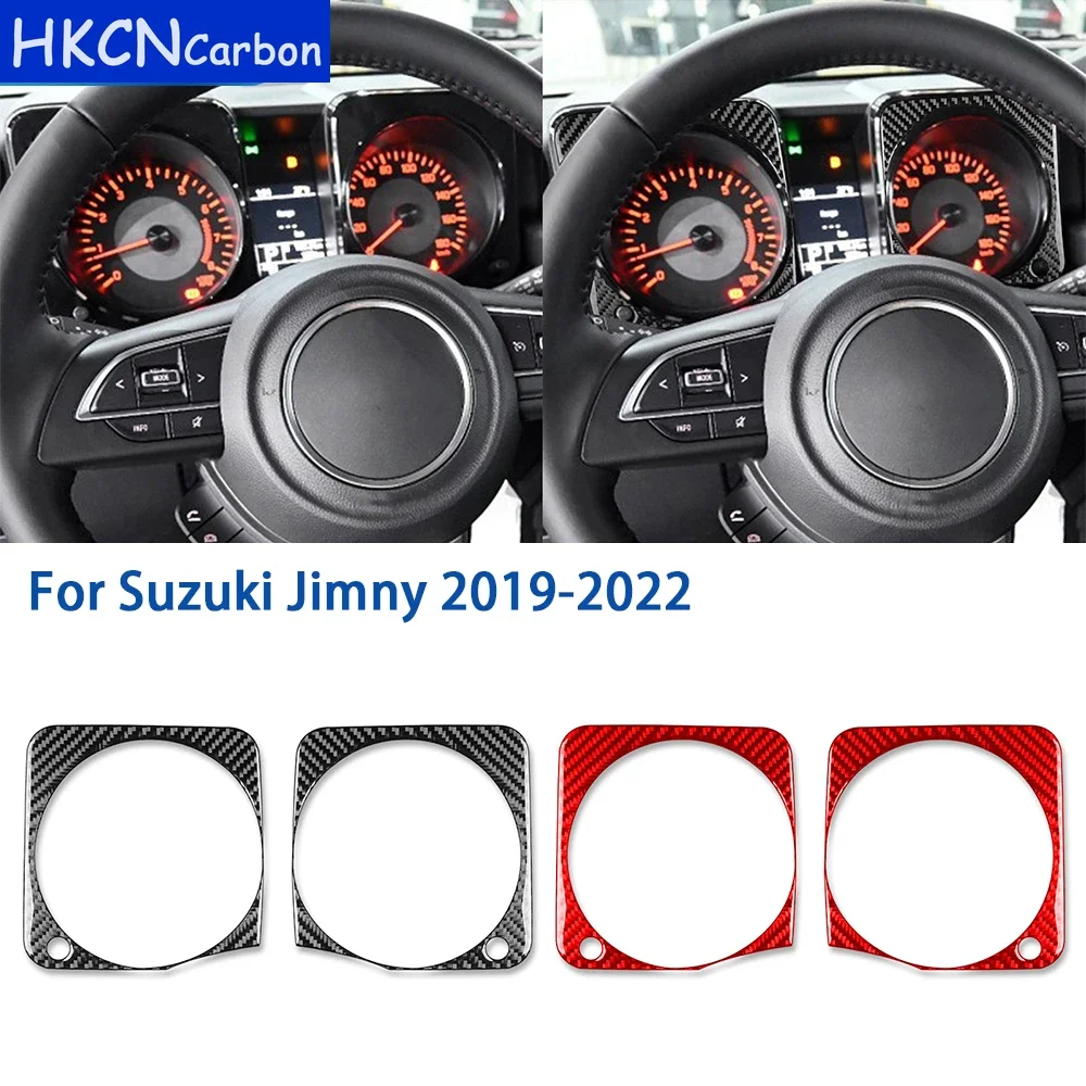 

For Suzuki Jimny 2019 2020 2021 2022 Accessories Carbon Fiber Car Interior Speedometer Instrument Frame Cover Trim Sticker