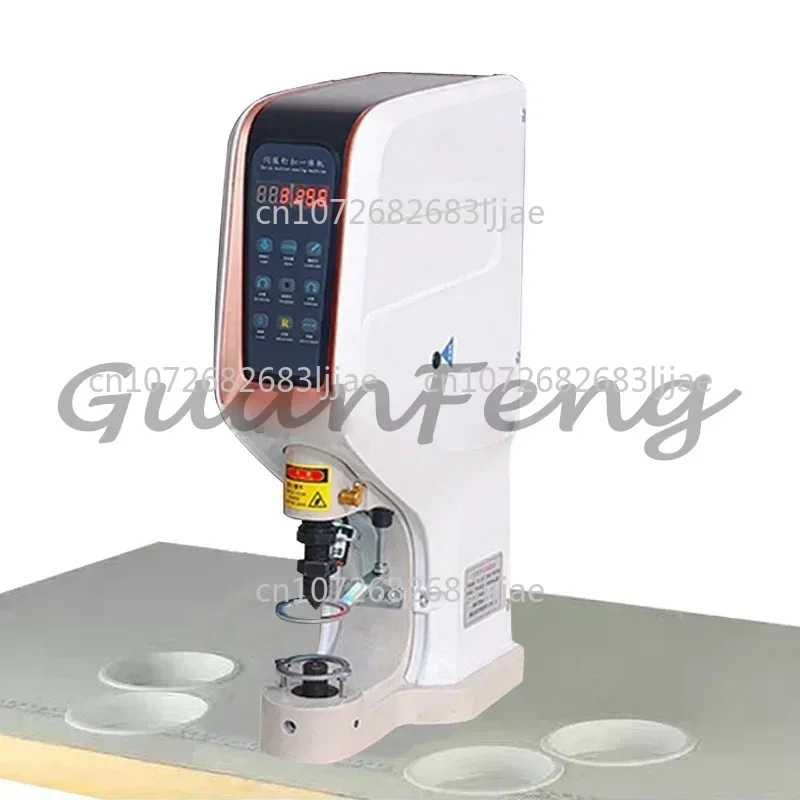 New Punching Machine Automatic Big White Four Button Machine Electric Computer Stapling Machine Air Hole Button Punching