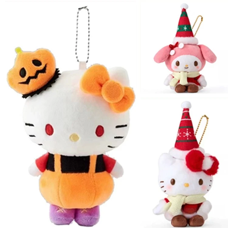 

Miniso Cute Sanrio 50th Anniversary Limited Christmas Gift Halloween Pumpkin Series Plush Bags and Ornaments
