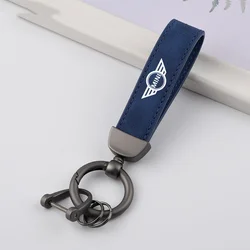 Fashion Suede Car Keychain Ring Vintage Leather Zinc Alloy Car Key Chain For BMW Mini Cooper Countryman Clubman R55 R56 R60 F54